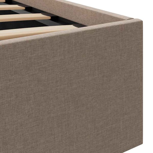vidaXL Πλαίσιο Κρεβατιού με Αποθ. Χώρο/LED Taupe 90x200 εκ. Ύφασμα