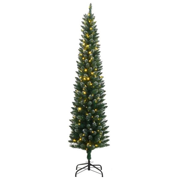 vidaXL Χριστουγεννιάτικο Δέντρο Slim Αρθρωτό με 300 LED 210 εκ.