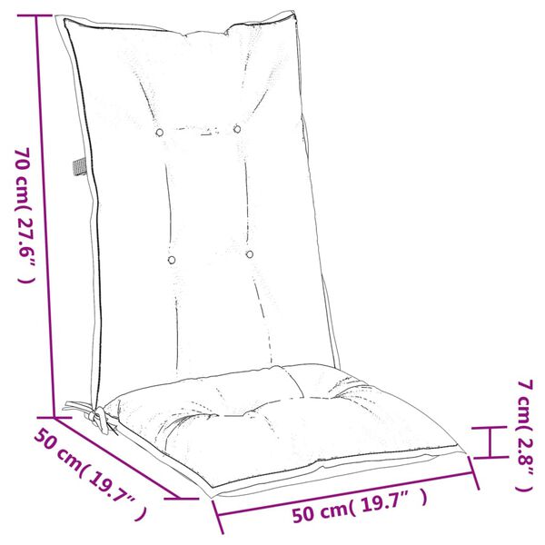 vidaXL Μαξιλάρια Καρέκλας με Πλάτη 2 τεμ. Μπεζ 120x50x7 εκ. Ύφασμα