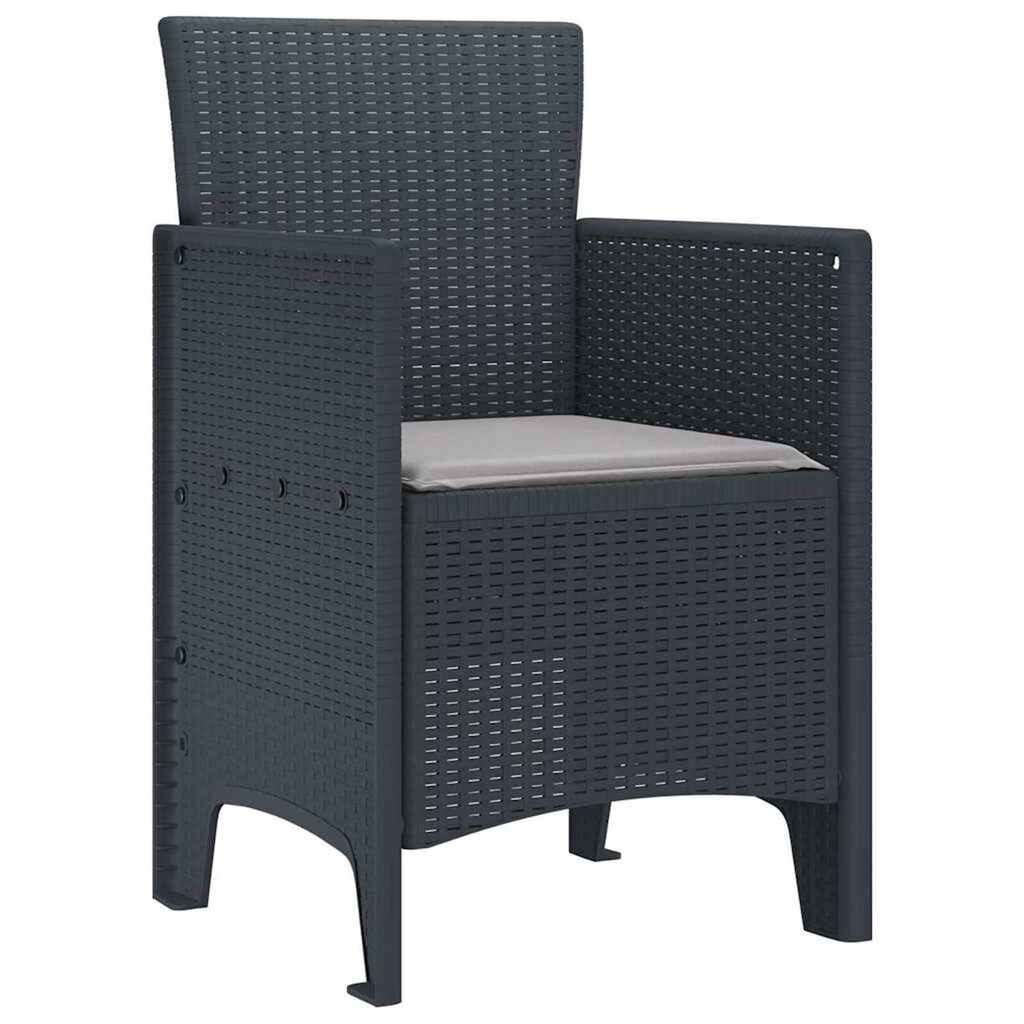 vidaXL Καρέκλα Κήπου 4 pcs Ανθρακί 53 x 49 x 85 εκ. PP