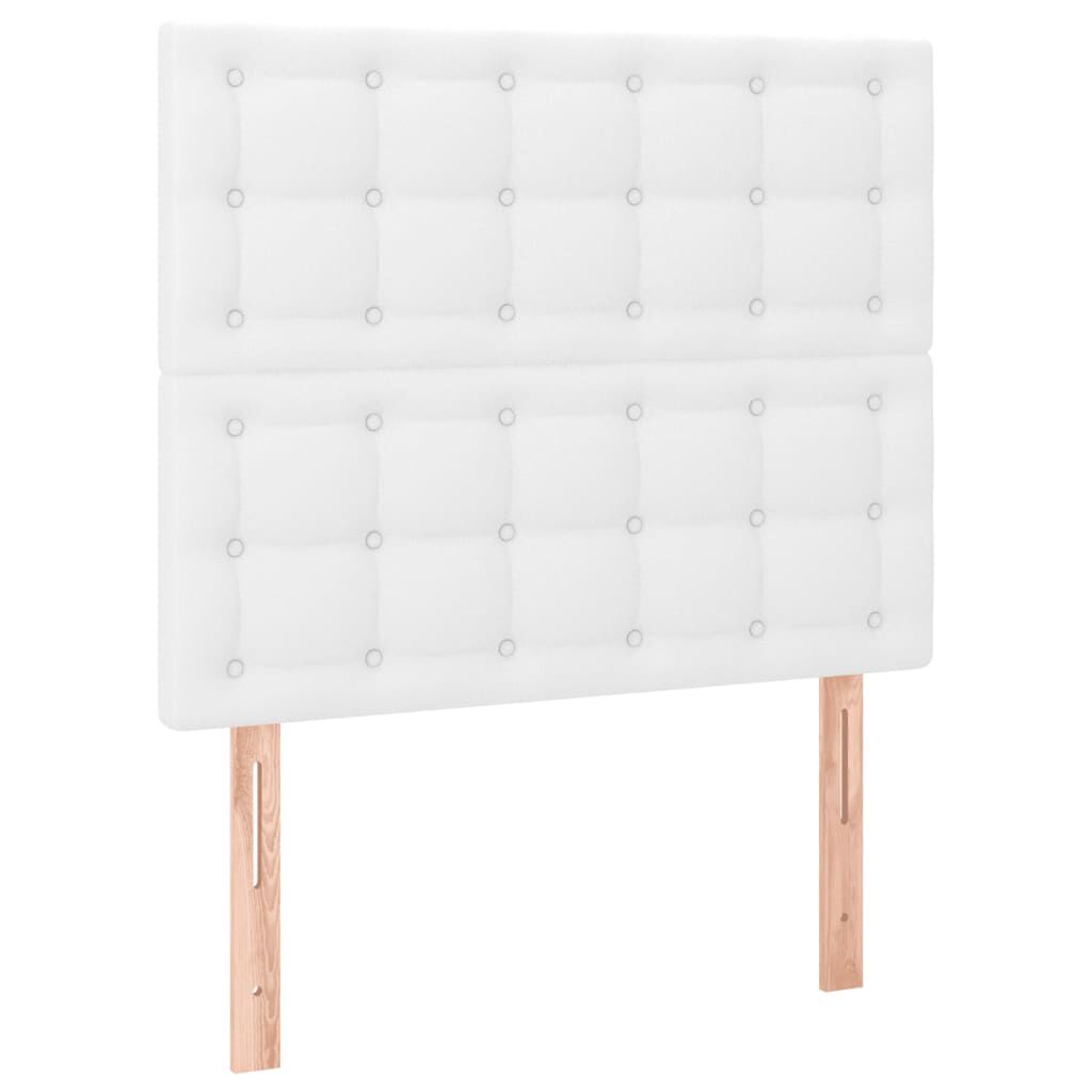 vidaXL Κρεβάτι Boxspring με Στρώμα Λευκό 100x200εκ.από Συνθετικό Δέρμα