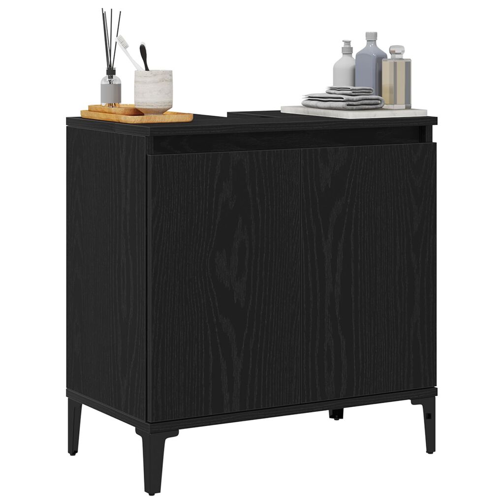 vidaXL Ντουλάπι Wash μαύρη δρυ 58x33x60 εκ. Επεξεργασμένο ξύλο
