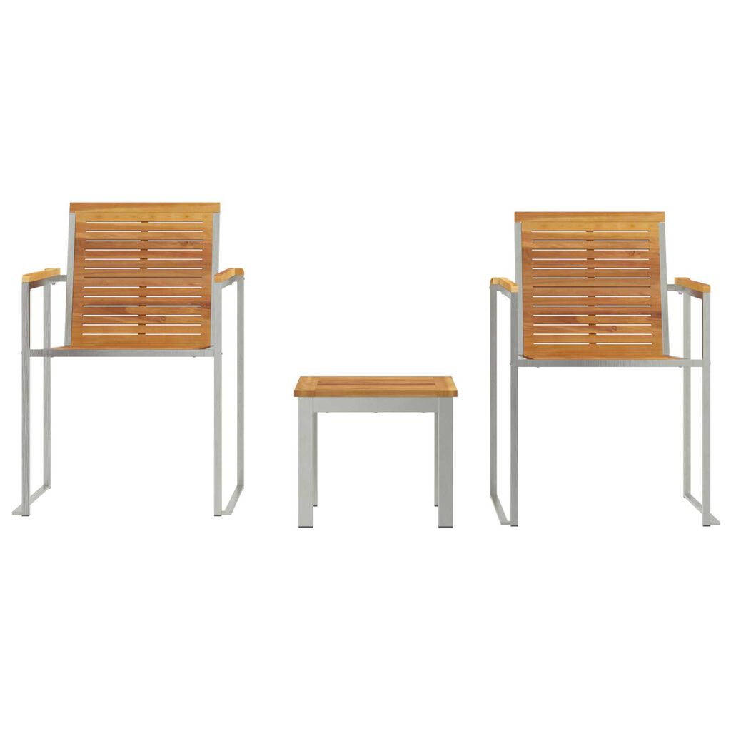 vidaXL Ξαπλώστρα 3-πρόσωπο 3 pcs Καφέ 200 x 60 x 88εκ Μασίφ ξύλο teak