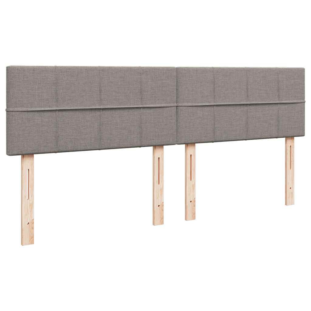 vidaXL Οθωμανικό κρεβάτι με στρώματα & LEDs Taupe 200x200cm ύφασμα