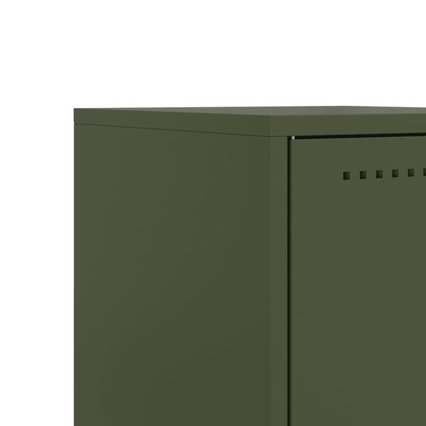 vidaXL Κομοδίνο Πράσινο Λαδί 36x39x60,5 εκ. από Χάλυβα