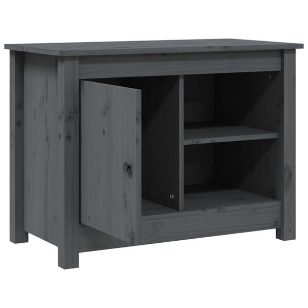 vidaXL Έπιπλο Τηλεόρασης Γκρι 70x36,5x52 εκ. από Μασίφ Ξύλο Πεύκου