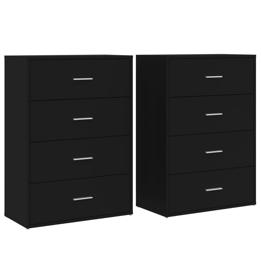 vidaXL Βοηθητικά Ντουλάπια 2 τεμ. Μαύρη 60 x 31 x 84 εκ. Επεξεργ. Ξύλο