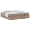 vidaXL Οθωμανικό κρεβάτι με στρώματα Cappucino 200x200cm Faux Leather