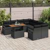 vidaXL Σέτ φαγητού για κήπο 9 pcs Μαύρο και Καφέ 100 x 55 x 73 εκ