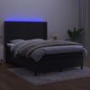 vidaXL &Kappa;&rho;&epsilon;&beta;ά&tau;&iota; Boxspring &mu;&epsilon; &Sigma;&tau;&rho;ώ&mu;&alpha; & LED &Mu;&alpha;ύ&rho;&omicron; 140x190 &epsilon;&kappa;. &Beta;&epsilon;&lambda;&omicron;ύ&delta;&iota;&nu;&omicron;