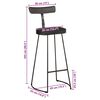 vidaXL Bar Stools 2 &tau;&epsilon;&mu;ά&chi;&iota;&alpha; &Mu;&alpha;ύ&rho;&omicron; 49x43x103 cm &Sigma;&tau;&epsilon;&rho;&epsilon;ό &xi;ύ&lambda;&omicron; Mango