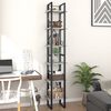 vidaXL Βιβλιοθήκη με 6 Ράφια Γκρι Σκυροδέματος 40x30x210εκ Επεξ. Ξύλο