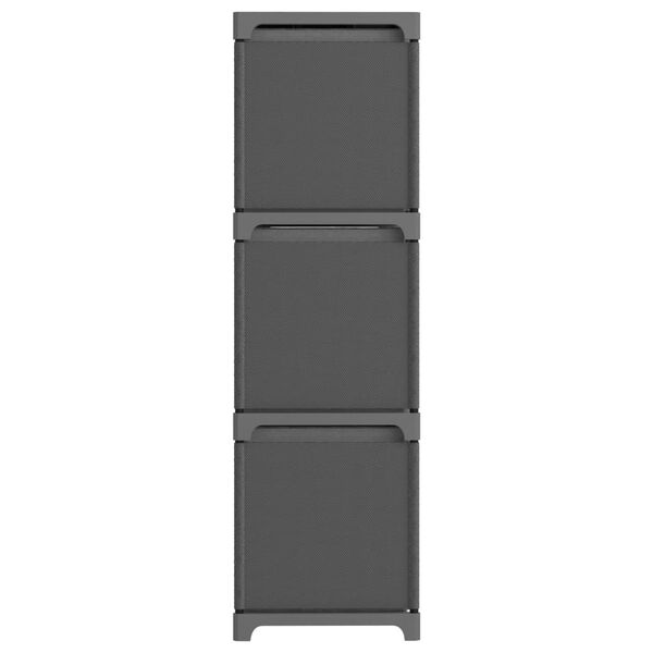 vidaXL Ραφιέρα με 9 Κύβους & Κουτιά Γκρι 103x30x107,5 εκ. Υφασμάτινη