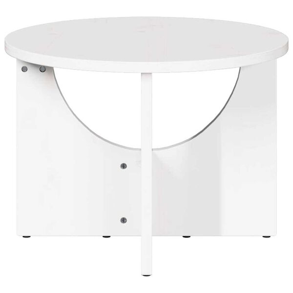 vidaXL Τραπεζάκι σαλονιού Λευκό 50 x 50 x 35 cm Μασίφ ξύλο πεύκου