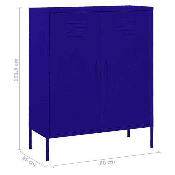 vidaXL Ντουλάπι Αποθήκευσης Ναυτικό Μπλε 80 x 35 x 101,5 εκ. Ατσάλινο