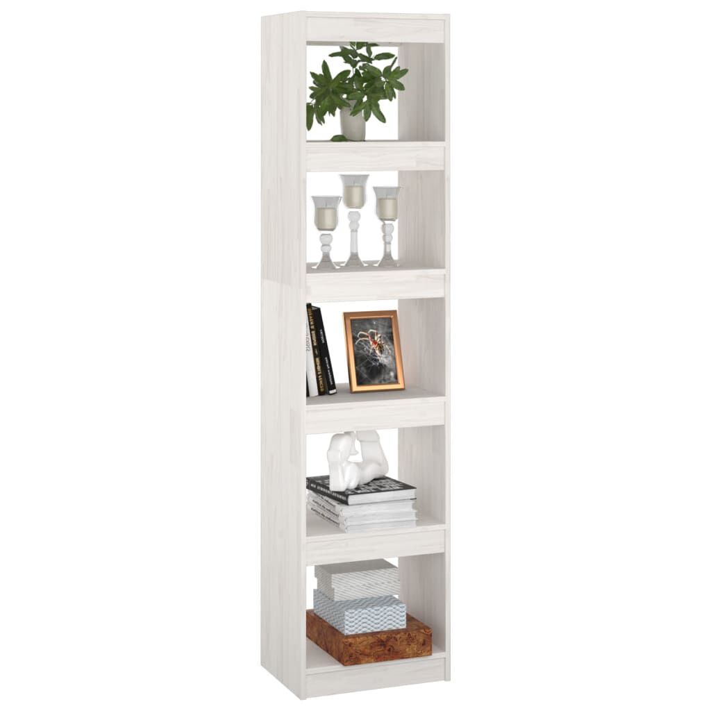 vidaXL Βιβλιοθήκη/Διαχωριστικό Χώρου Λευκό 40x30x167,5 εκ. Ξύλο Πεύκου