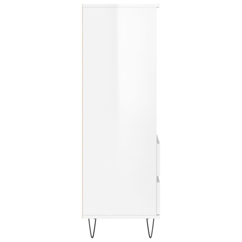 vidaXL Ντουλάπι Γυαλιστερό λευκό 40x36x110 εκ. από Επεξεργασμένο Ξύλο