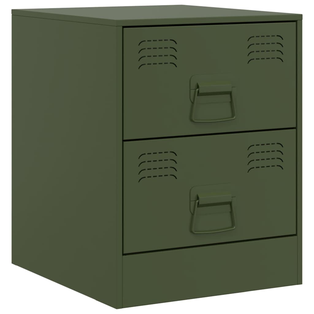 vidaXL Κομοδίνο Πράσινο 34,5 x 39 x 44 εκ. από Χάλυβα