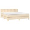 vidaXL &Kappa;&rho;&epsilon;&beta;ά&tau;&iota; Boxspring &mu;&epsilon; &Sigma;&tau;&rho;ώ&mu;&alpha; & LED &Kappa;&rho;&epsilon;&mu; 160x200 &epsilon;&kappa;. &Upsilon;&phi;&alpha;&sigma;&mu;ά&tau;&iota;&nu;&omicron;