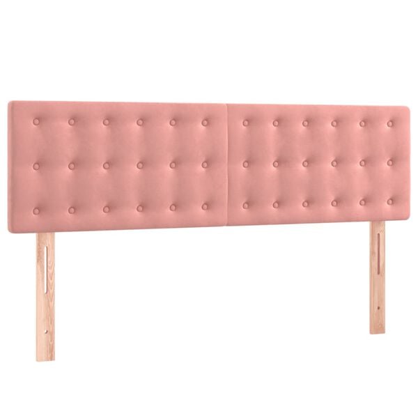 vidaXL Κρεβάτι Boxspring με Στρώμα Ροζ 140x190 εκ. Βελούδινο