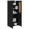 vidaXL Highboard &Mu;&alpha;ύ&rho;&eta; &Omicron;&xi;&upsilon;ά 69,5 x 34 x 180 &epsilon;&kappa;. &Epsilon;&pi;&epsilon;&xi;&epsilon;&rho;&gamma;&alpha;&sigma;&mu;έ&nu;&omicron; &xi;ύ&lambda;&omicron;