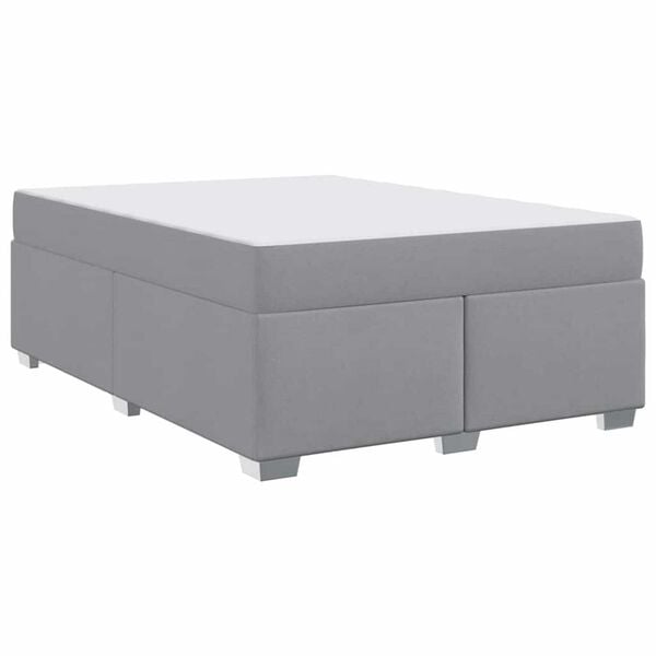 vidaXL Σκελετός Κρεβατιού Ανοιχτό γκρι 140 x 200 cm ύφασμα