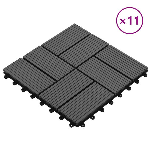 vidaXL &Pi;&lambda;ά&kappa;&alpha; &Kappa;&alpha;&tau;&alpha;&sigma;&kappa;&epsilon;&upsilon;ή&sigmaf; 11 pcs &Gamma;&kappa;&rho;&iota; 30 x 30 cm WPC