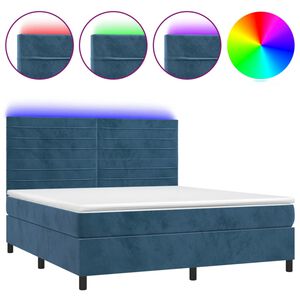 vidaXL &Kappa;&rho;&epsilon;&beta;ά&tau;&iota; Boxspring &mu;&epsilon; &Sigma;&tau;&rho;ώ&mu;&alpha; & LED &Sigma;&kappa;. &Mu;&pi;&lambda;&epsilon; 160x200&epsilon;&kappa;. &Beta;&epsilon;&lambda;&omicron;ύ&delta;&iota;&nu;&omicron;