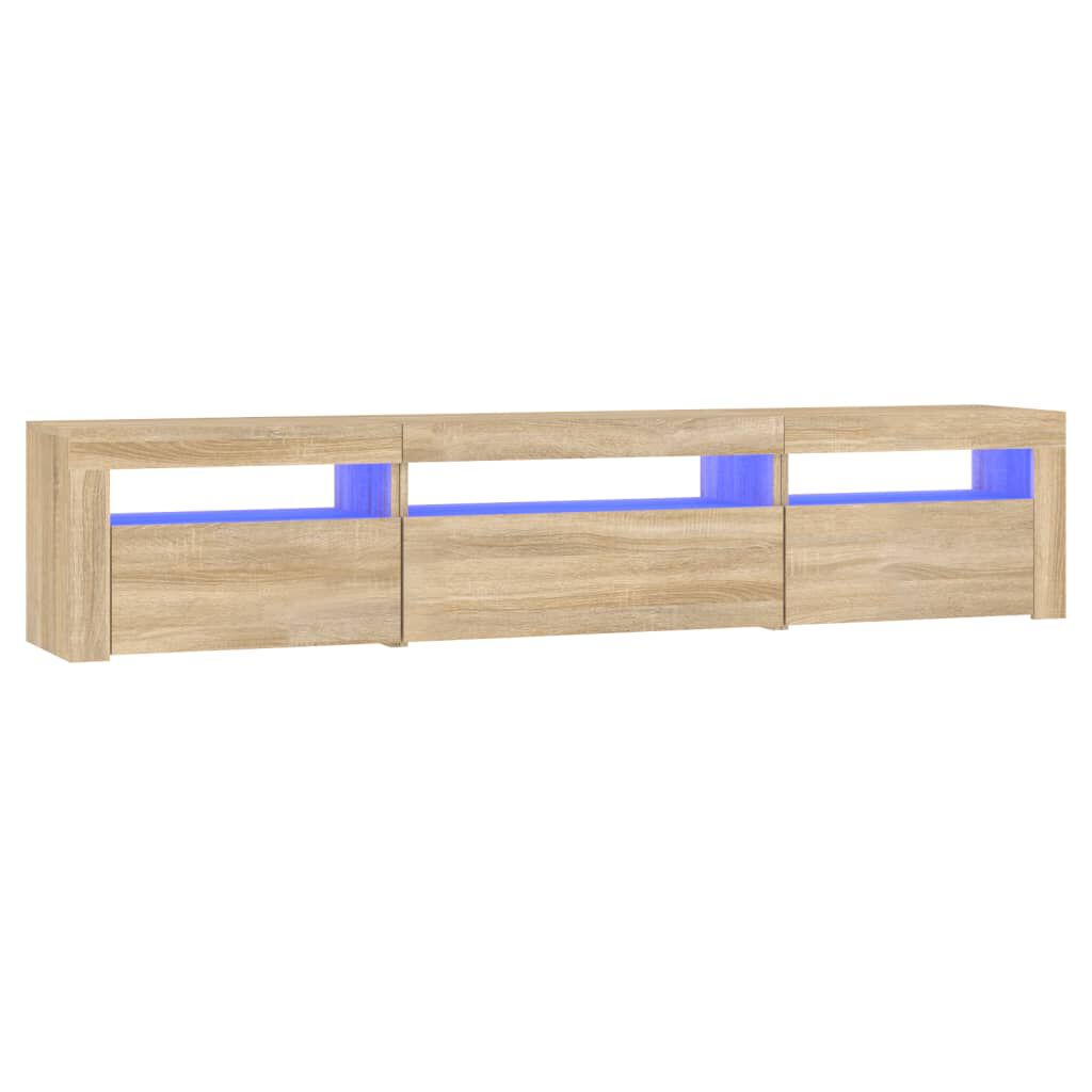 vidaXL Έπιπλο Τηλεόρασης με LED Sonoma Δρυς 195x35x40 εκ.