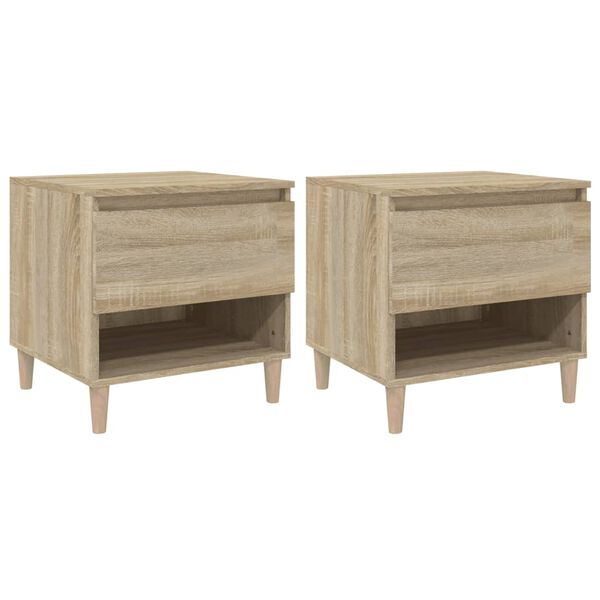 vidaXL Κομοδίνα 2 τεμ. Sonoma Δρυς 50x46x50 εκ. από Επεξεργασμένο Ξύλο