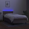 vidaXL &Kappa;&rho;&epsilon;&beta;ά&tau;&iota; Boxspring &mu;&epsilon; &Sigma;&tau;&rho;ώ&mu;&alpha; & LED Taupe 90x190 &epsilon;&kappa;. &Upsilon;&phi;&alpha;&sigma;&mu;ά&tau;&iota;&nu;&omicron;