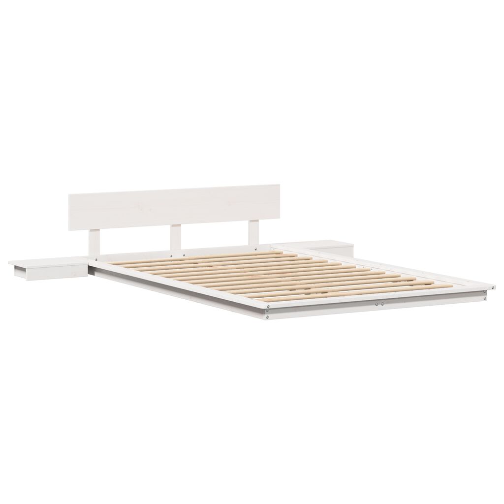 vidaXL Σκελετός Κρεβατιού Λευκό 120 x 200 cm ξύλο