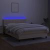 vidaXL &Kappa;&rho;&epsilon;&beta;ά&tau;&iota; Boxspring &mu;&epsilon; &Sigma;&tau;&rho;ώ&mu;&alpha; & LED &Kappa;&rho;&epsilon;&mu; 140x190 &epsilon;&kappa;. &Upsilon;&phi;&alpha;&sigma;&mu;ά&tau;&iota;&nu;&omicron;