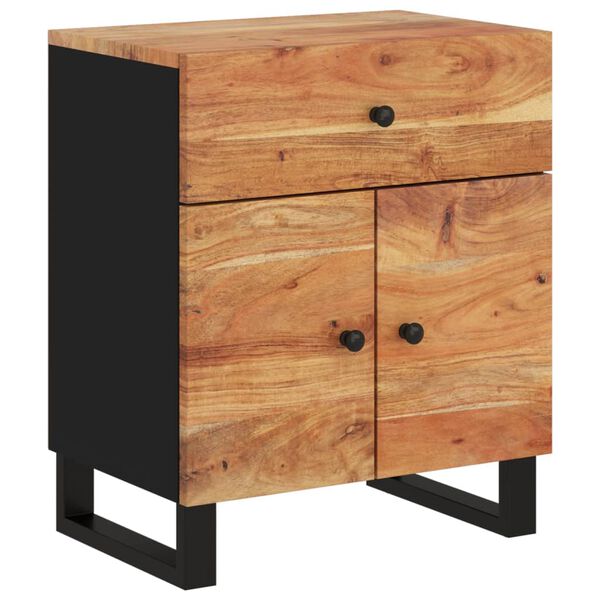 vidaXL Κομοδίνο 50 x 33 x 60 εκ. Μασίφ Ξύλο Ακακίας & Επεξεργ. Ξύλο