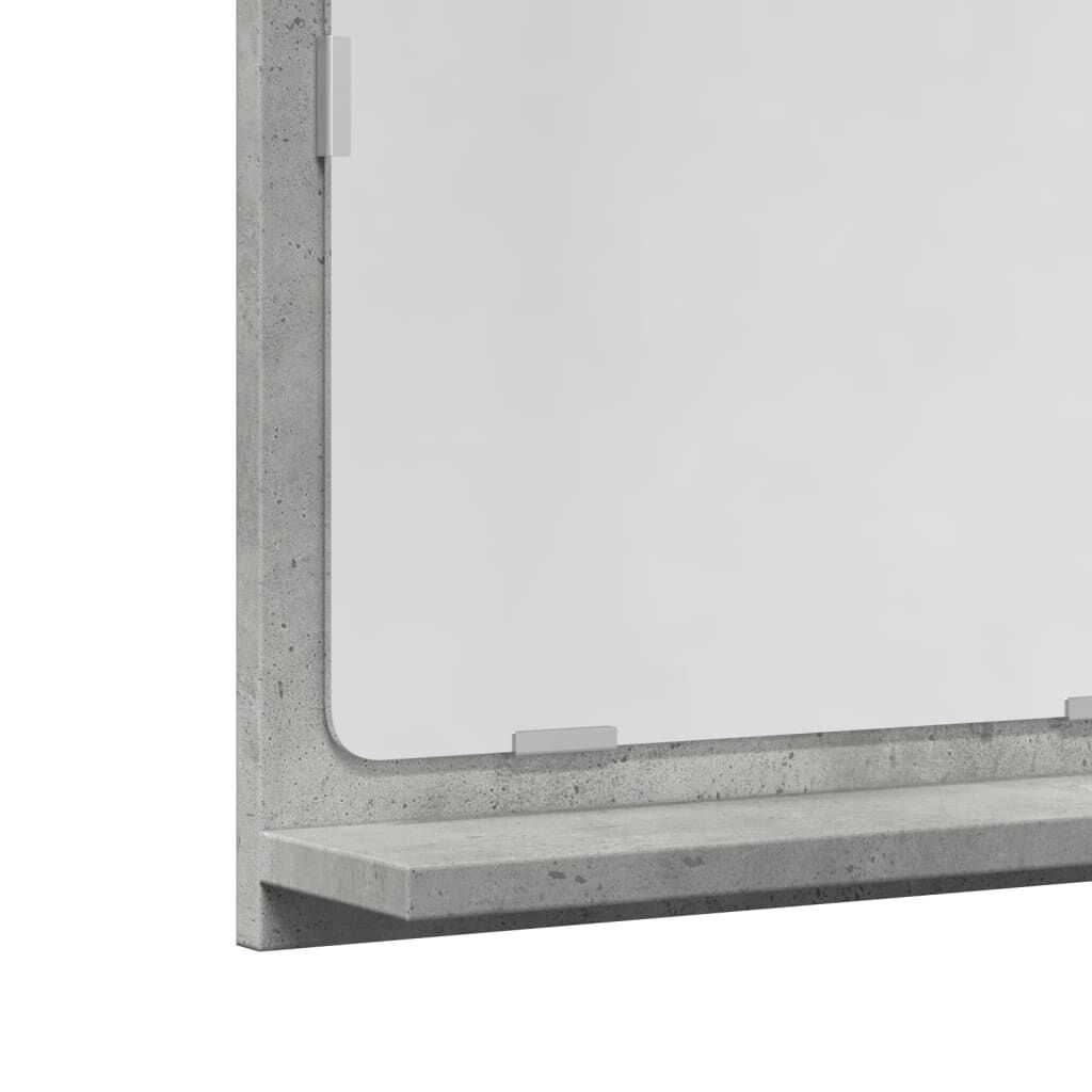 vidaXL Καθρέφτης Μπάνιου Γκρι Σκυροδέματος 60x11x37 εκ. Επεξ. Ξύλο