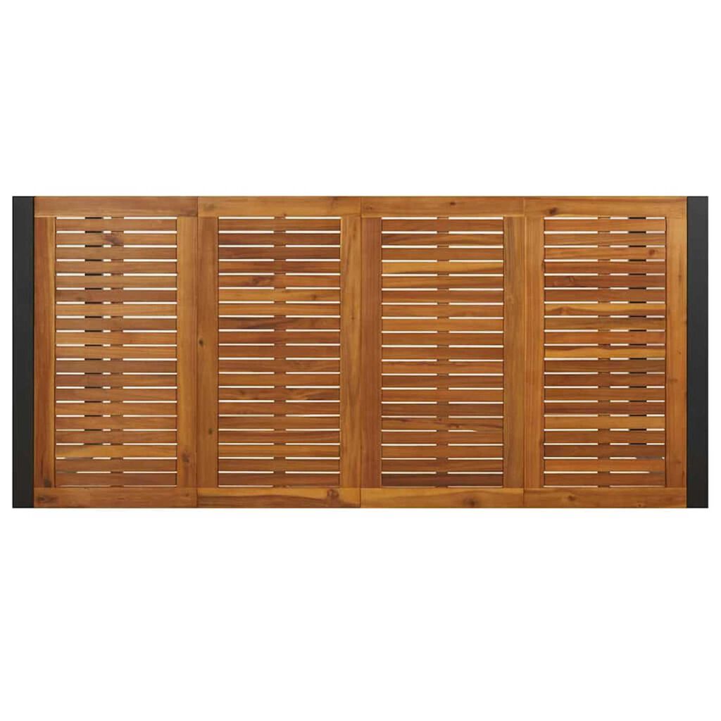 vidaXL Σέτ φαγητού για κήπο 9 pcs Γκρι και Ξύλο 200 x 80 x 75 cm