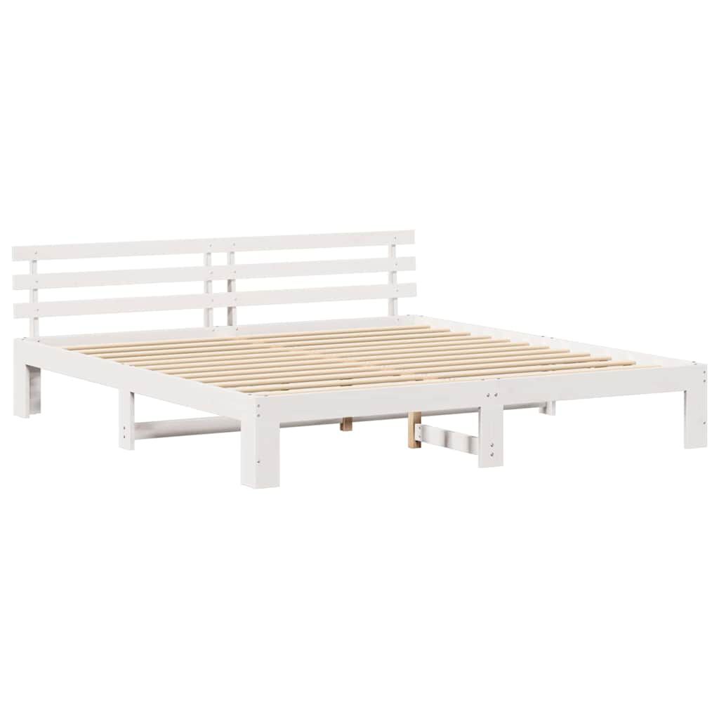 vidaXL Σκελετός Κρεβατιού Λευκό 200 x 200 cm Μασίφ ξύλο πεύκου