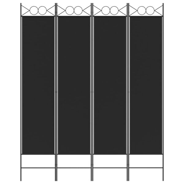 vidaXL Διαχωριστικό Δωματίου με 4 Πάνελ Μαύρο 160x200 εκ. από Ύφασμα