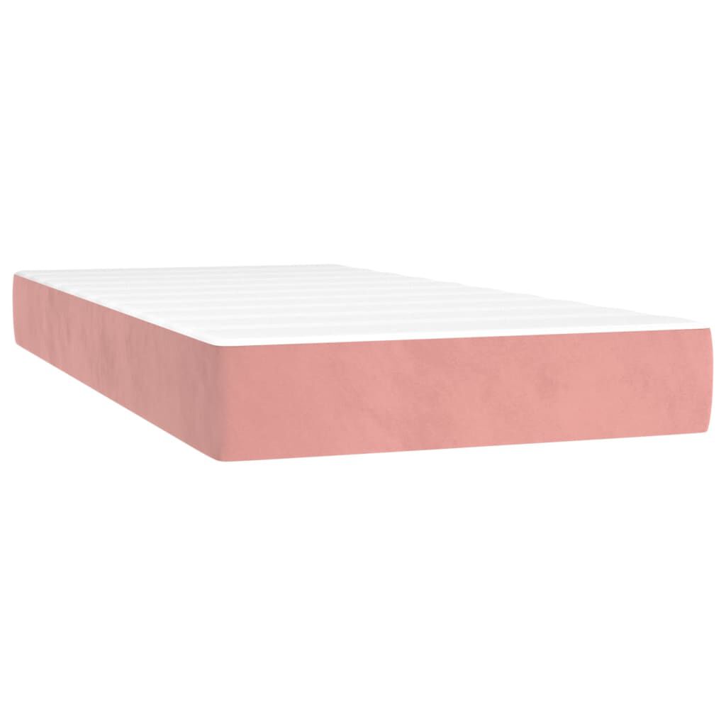vidaXL Κρεβάτι Boxspring με Στρώμα Ροζ 200x200 εκ. Βελούδινο