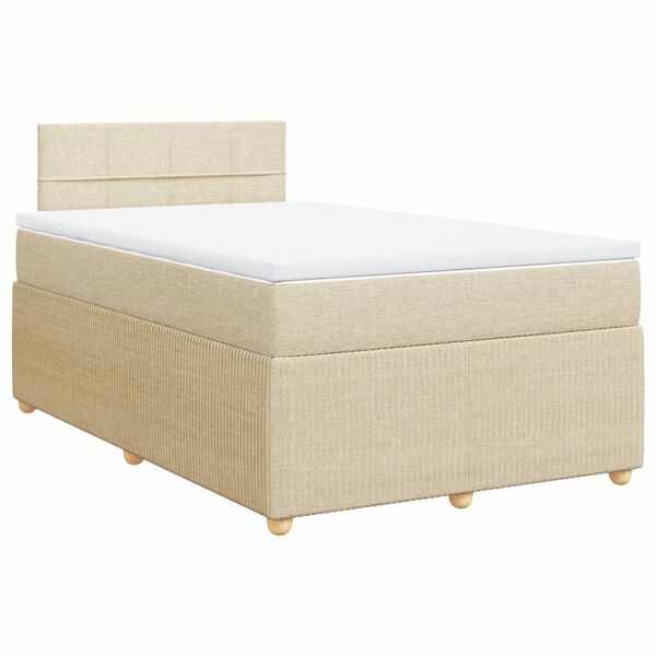 vidaXL &Kappa;&rho;&epsilon;&beta;ά&tau;&iota; Boxspring &mu;&epsilon; &Sigma;&tau;&rho;ώ&mu;&alpha; &Kappa;&rho;&epsilon;&mu; 120x200 &epsilon;&kappa;. &Upsilon;&phi;&alpha;&sigma;&mu;ά&tau;&iota;&nu;&omicron;