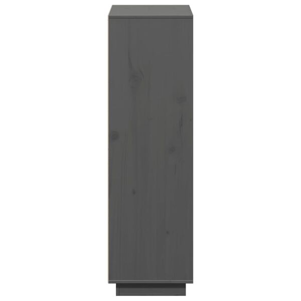 vidaXL Ντουλάπι Ψηλό Γκρι 110,5 x 35 x 117 εκ. από Μασίφ Ξύλο Πεύκου