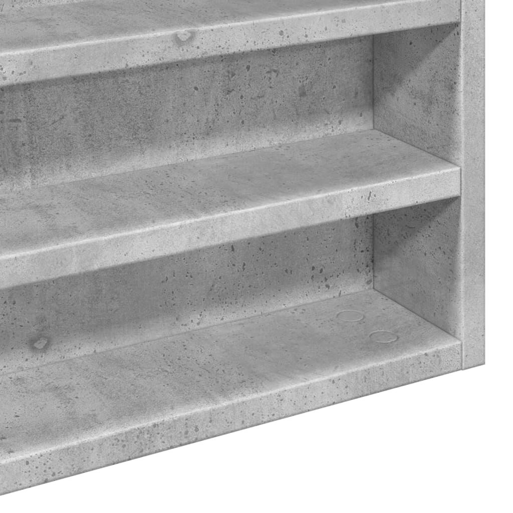 vidaXL Βιτρίνα Γκρι Σκυροδέματος 100x8,5x75 εκ. από Επεξεργασμένο Ξύλο