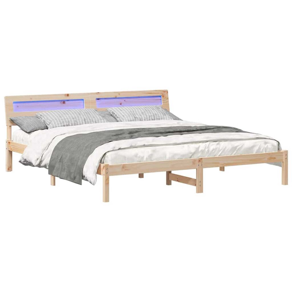 vidaXL Σκελετός Κρεβατιού Καφέ 180 x 200 cm Μασίφ ξύλο πεύκου