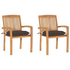 vidaXL &Kappa;&alpha;&rho;έ&kappa;&lambda;&epsilon;&sigmaf; &Kappa;ή&pi;&omicron;&upsilon; 2 &tau;&epsilon;&mu;. &alpha;&pi;ό &Mu;&alpha;&sigma;ί&phi; &Xi;ύ&lambda;&omicron; Teak &mu;&epsilon; Taupe &Mu;&alpha;&xi;&iota;&lambda;ά&rho;&iota;&alpha;
