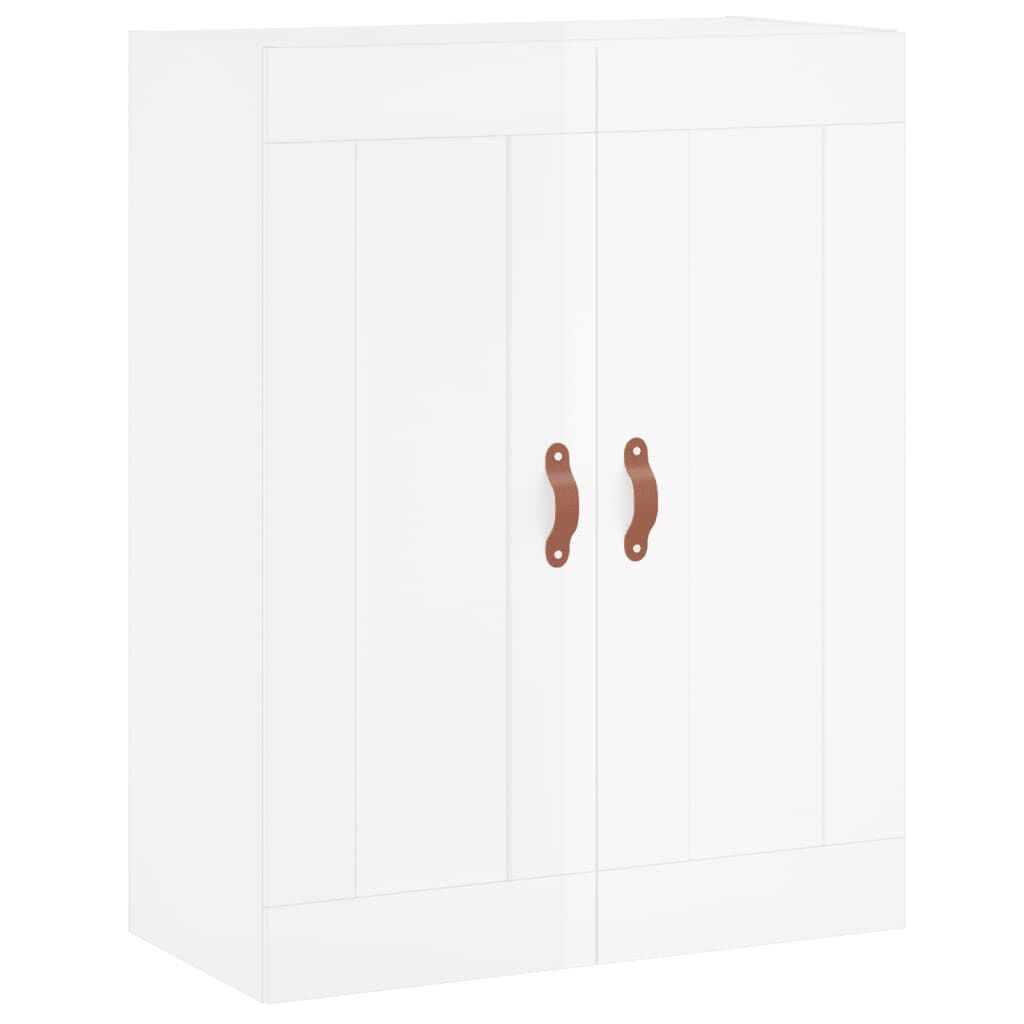 vidaXL Ντουλάπι Τοίχου Γυαλ. Λευκό 69,5 x 34 x 90 εκ. Επεξεργ. Ξύλο