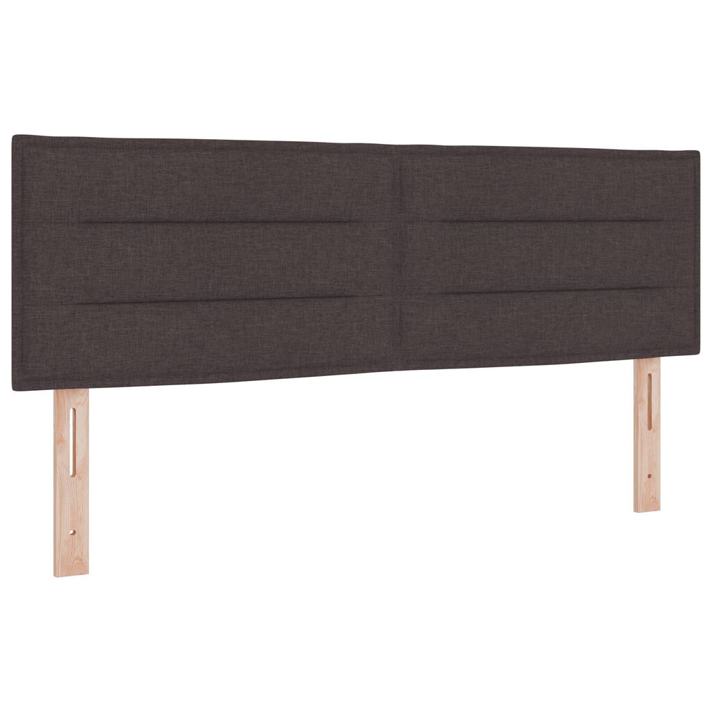 vidaXL Κρεβάτι με Βάθρο και Στρώμα Σκούρο Καφέ 140x200 εκ. Υφασμάτινο