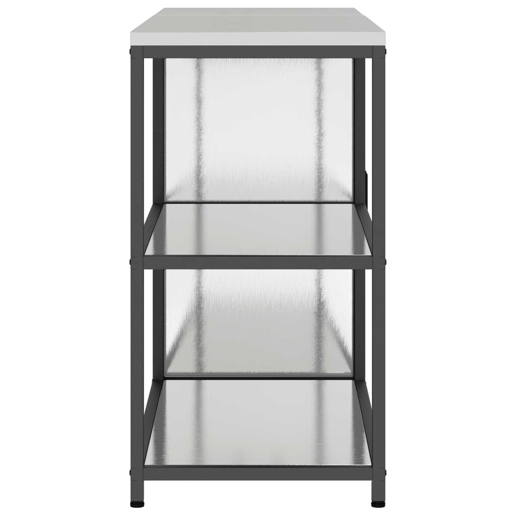 vidaXL Σετ Αποθήκευσης Κουζίνας με ράφι 2 pcs Ασημί 150 x 50 x 92 εκ.
