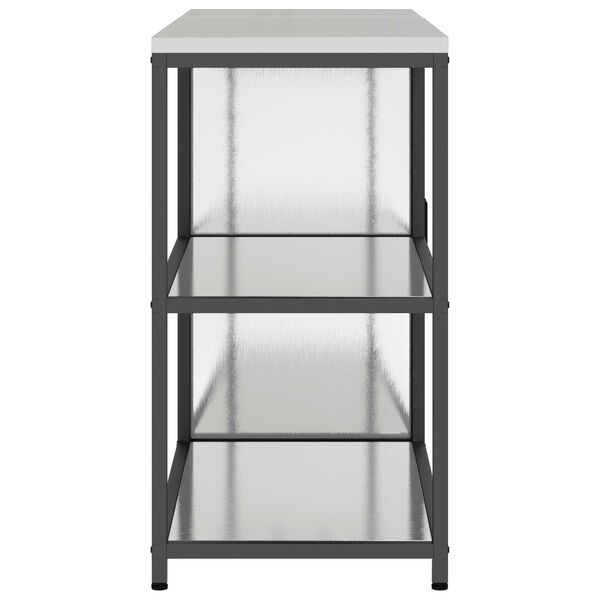 vidaXL Σετ Αποθήκευσης Κουζίνας με ράφι 2 pcs Ασημί 150 x 50 x 92 εκ.