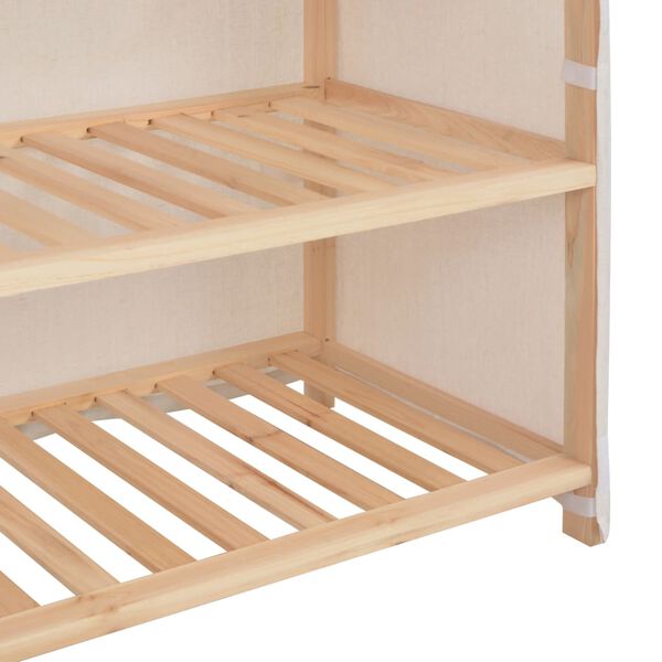 vidaXL Παπουτσοθήκη με Κάλυμμα Λευκή 79 x 40 x 80 εκ. Υφασμάτινη
