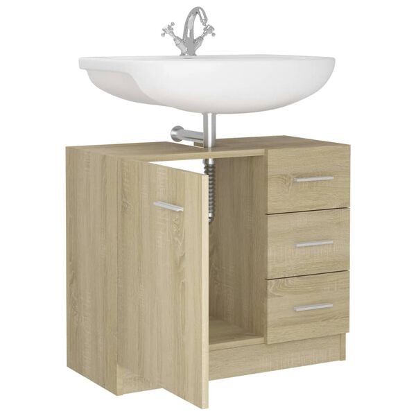 vidaXL Ντουλάπι Νιπτήρα Sonoma Δρυς 63x30x54 εκ. Επεξεργασμένο Ξύλο